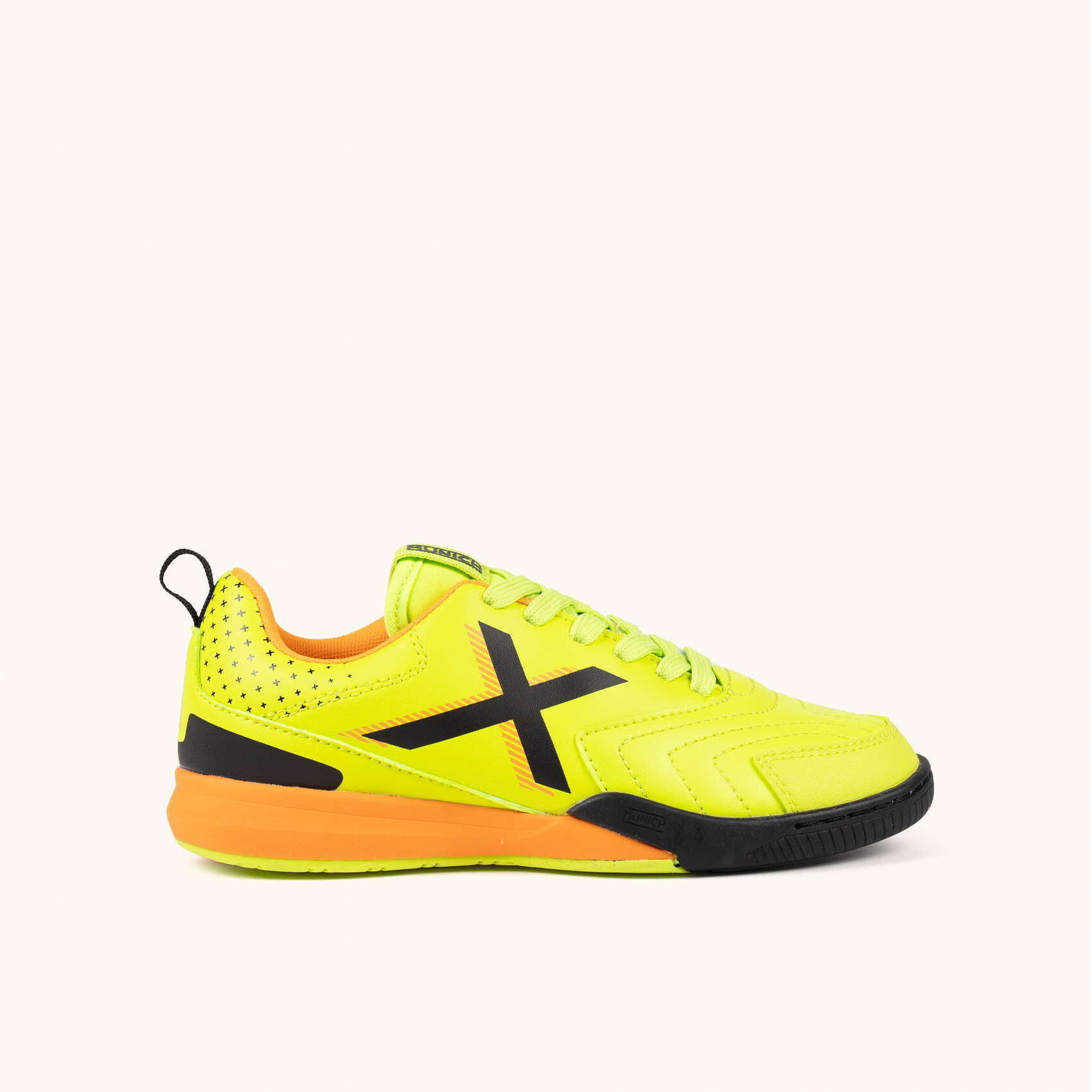 Zapatilla de Fútbol Sala para Niños en Amarillo Flúor y Naranja MUNICH RONDITO KID 15