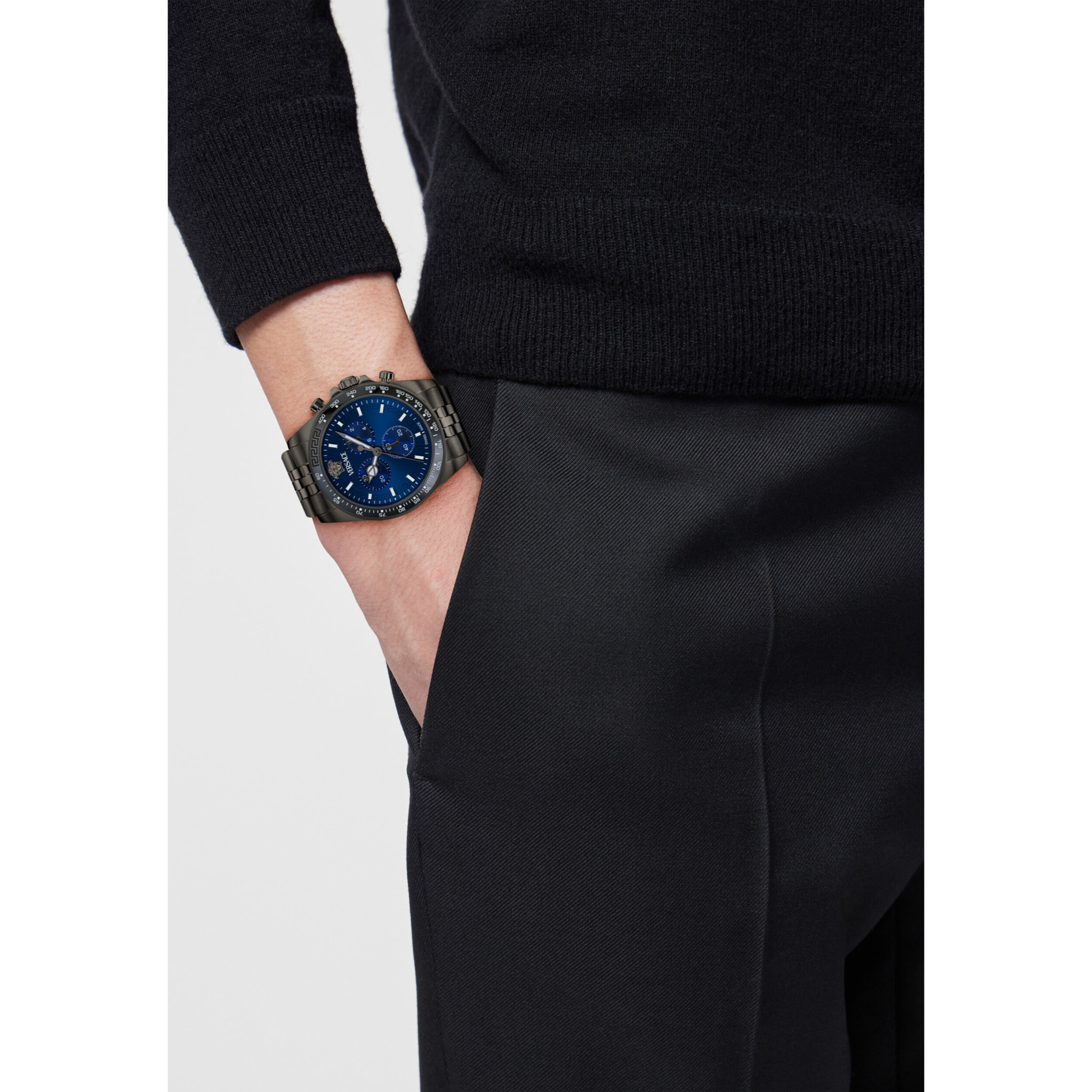 Versace Reloj Cronógrafo De Cuarzo Greca Chrono  Wave