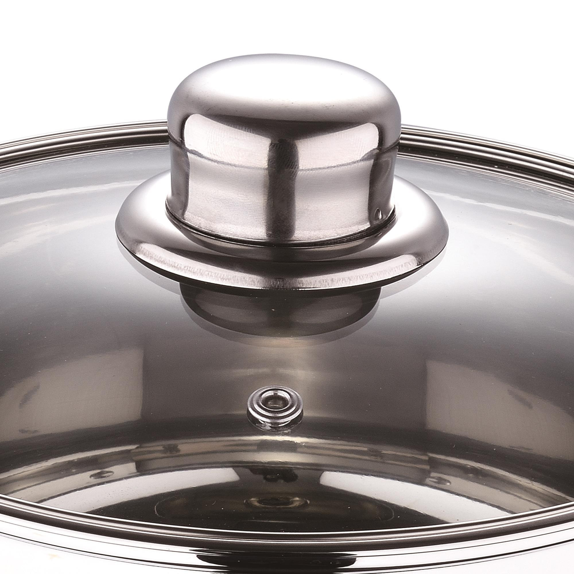 juego de batería de cocina de 7 piezas en acero inoxidable con bases de inducción y mangos ergonómicos