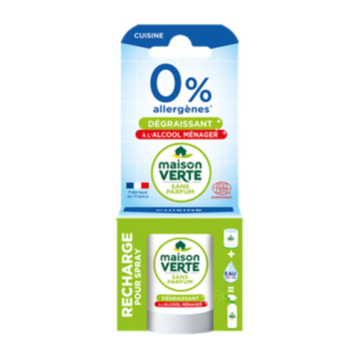 Pack de 3 - Maison Verte - Recharge Spray dégraissant à l'alcool 0% allergènes