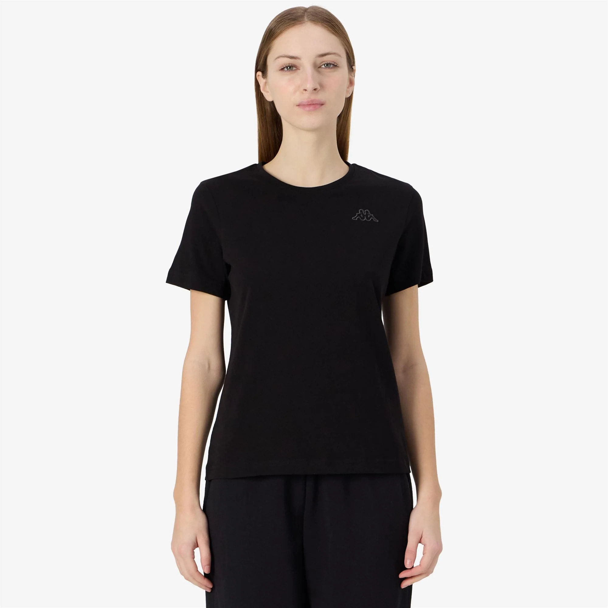 Kappa - T-Shirts & Top Donna Nero - Logo Sylvie