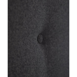 Tête de lit rembourrée en polyester avec boutons noirs en différentes tailles