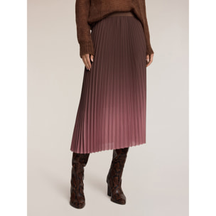 Motivi - Falda plisada midi degradada - Marrón