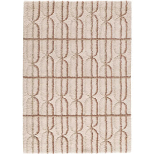EMBER Alfombra infantil shaggy escandinava Crema y Rosa, varias medidas disponibles.