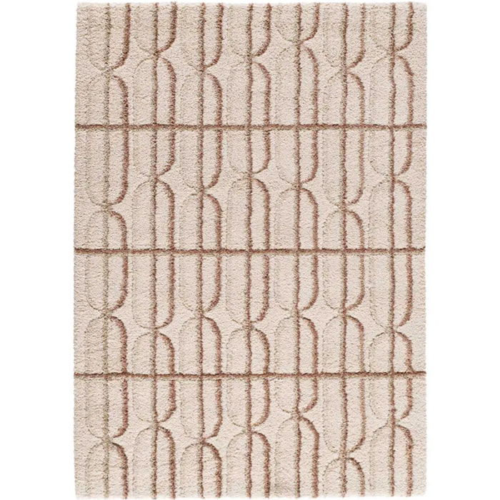 EMBER Alfombra infantil shaggy escandinava Crema y Rosa, varias medidas disponibles.