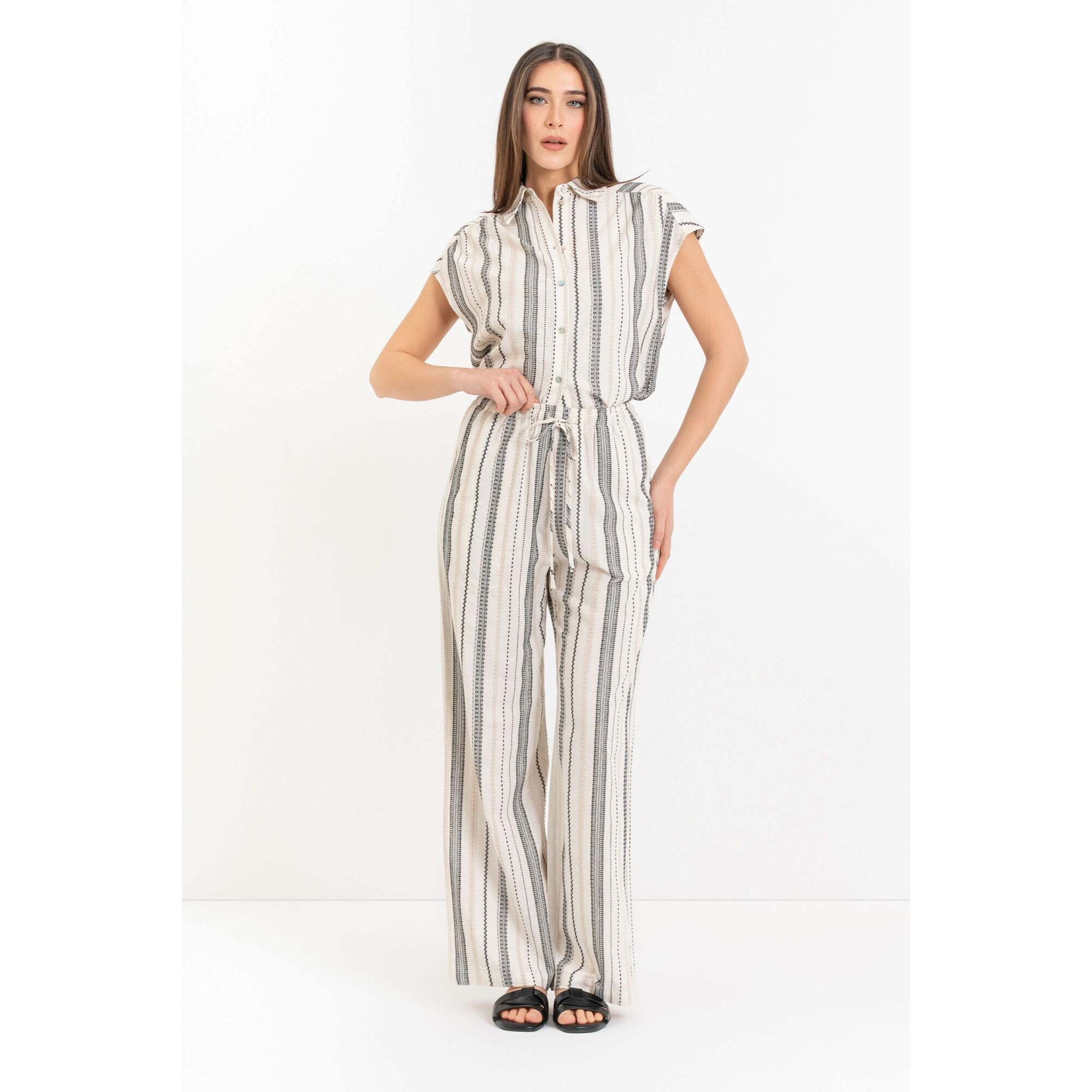 Kocca - Pantaloni a palazzo fantasia a righe Donna