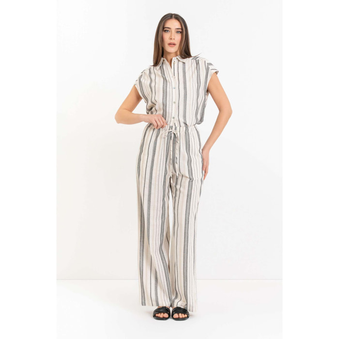 Kocca - Pantaloni a palazzo fantasia a righe Donna