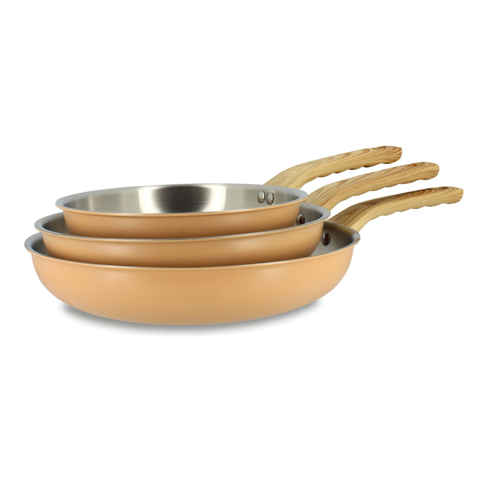 Lot de 3 poêles en acier inoxydable - tous feux EASYNOX