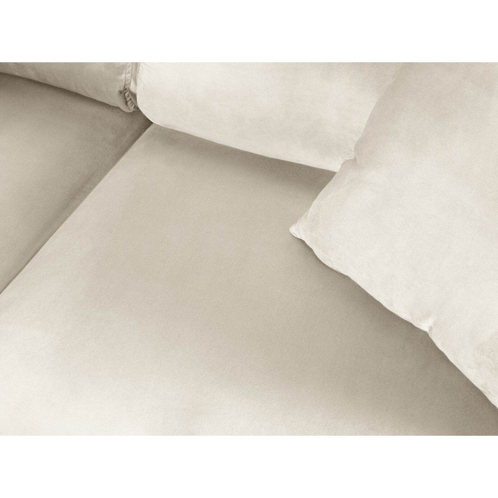 Canapé d'angle gauche convertible avec coffre de rangement "Kyoto" 5 places en velours beige clair