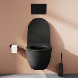 Abattant WC slim fermeture frein de chute Sento noir mat
