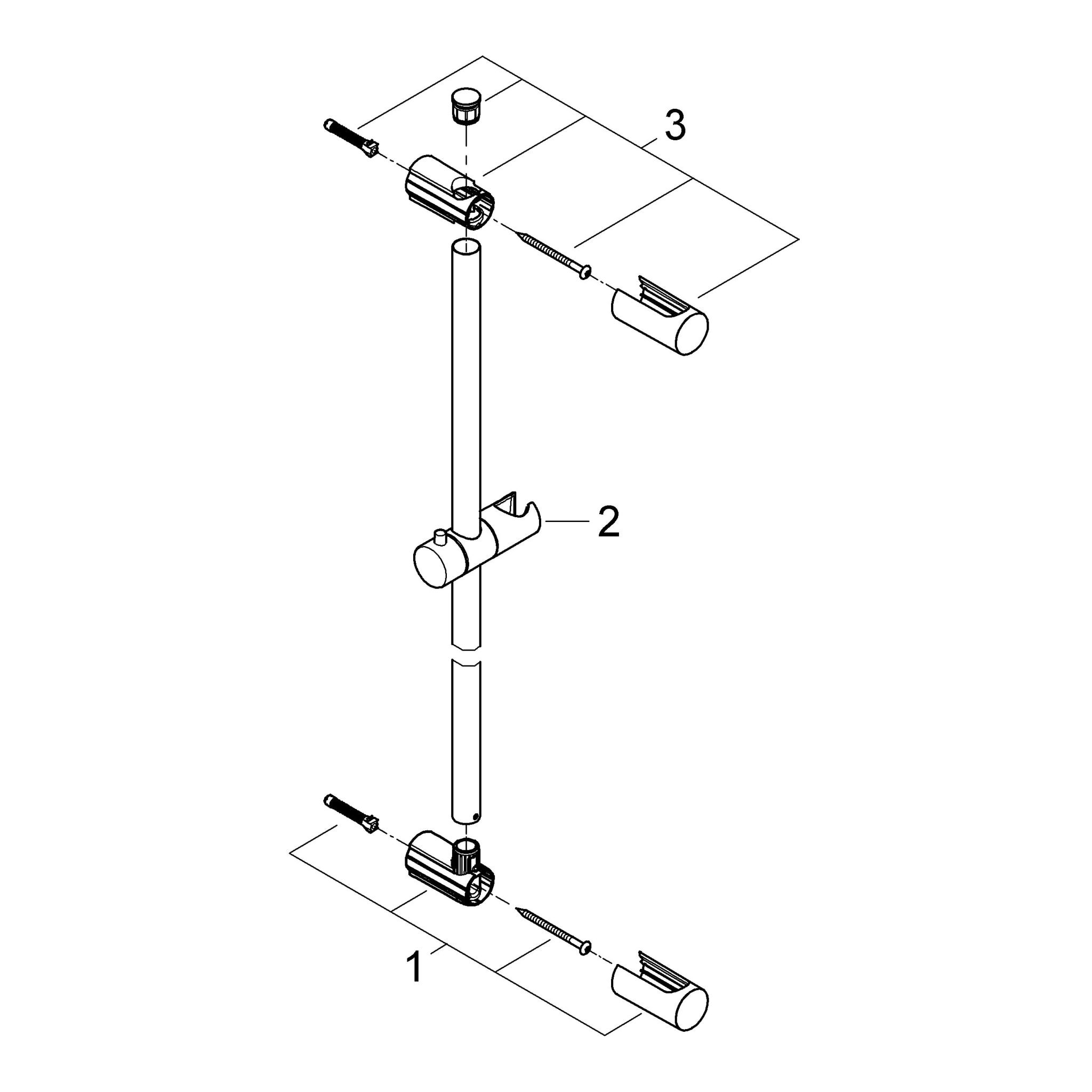 Barre de douche universelle Vitalio 600mm Ø 22mm