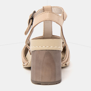Sandalias con tacón 1874 ROMA CREAM/ I WISH color Cream