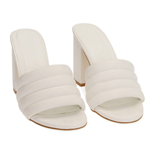 Mules bianche, tacco 9 cm