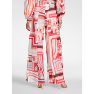 Elena Mirò - Pantalones palazzo estampados - Rojo