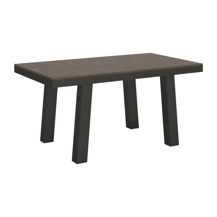 Table extensible 90x160/420 cm Bridge Evolution Noyer cadre Anthracite