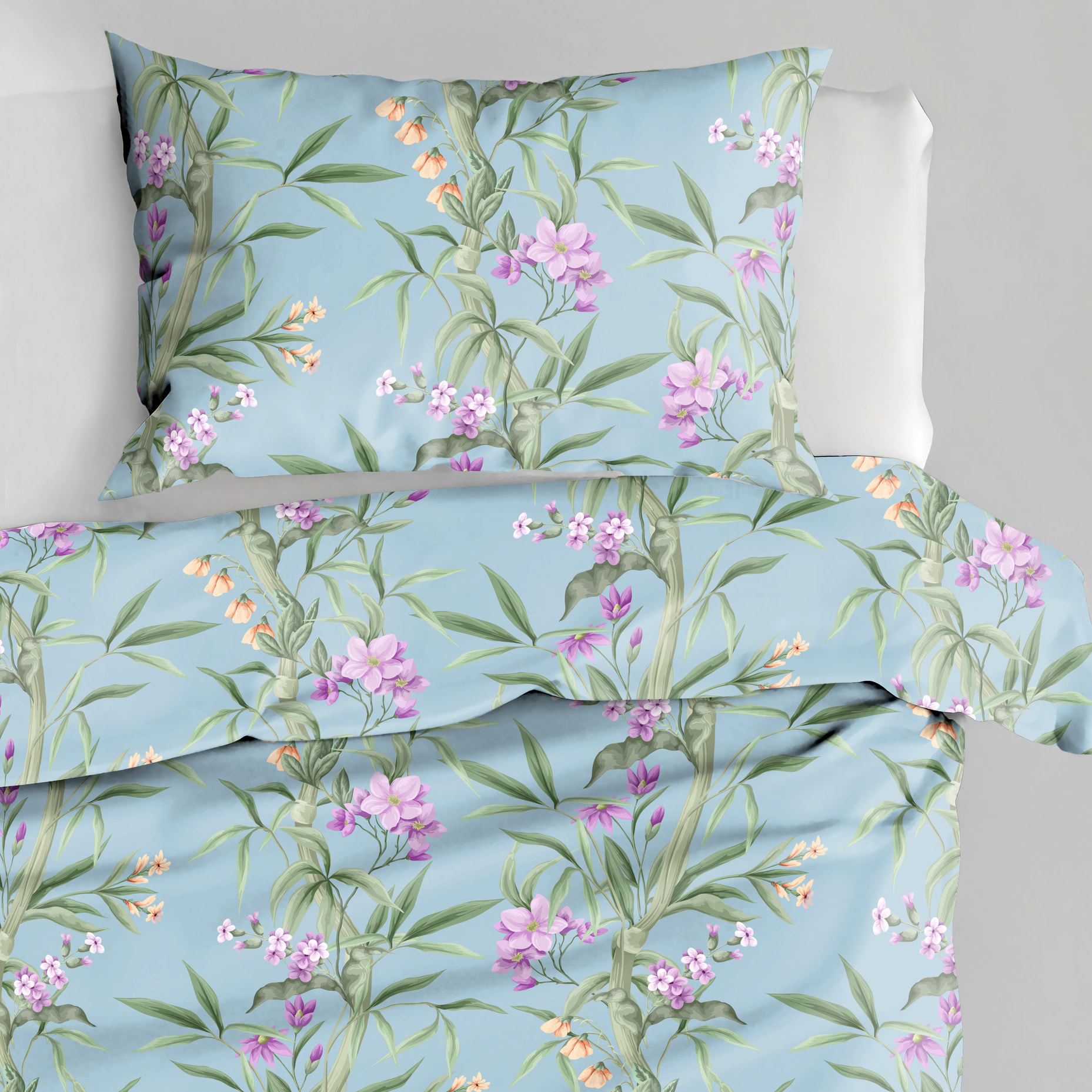 UNO CASA DESIGN Parure Copripiumino Dec.Martignano_Matrimoniale_Lavanda