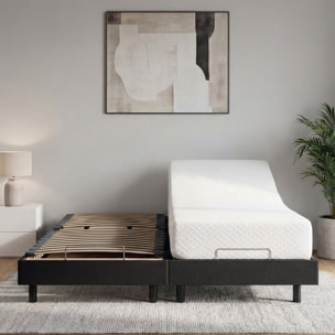 Ensemble Matelas Absolu & Sommier Électrique Flex, 21 cm, Mémoire de Forme, Technologie Bi-Lattes, Confort Personnalisé, Soutien Équilibré, Télécommande Filaire