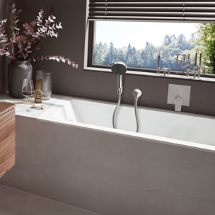 Pulsify Select S Ensemble support mural et douchette 105 3 jets Relaxation avec flexible 125 cm chromé