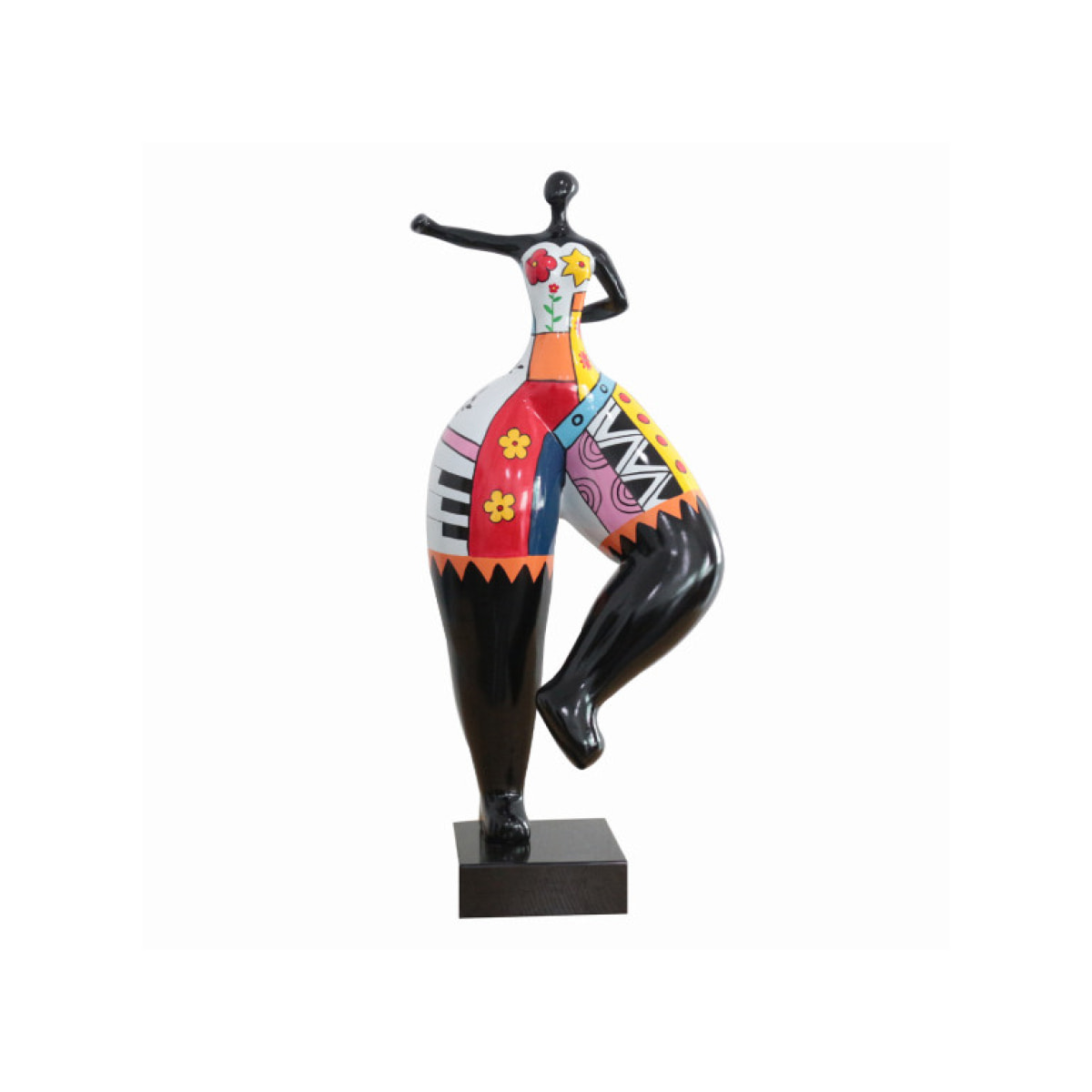 Statue femme qui danse en résine multicolore H68cm - SUMA 04