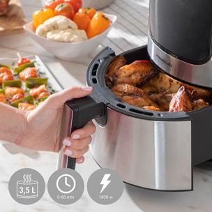 Friggitrice ad Aria InnovaGoods Fryinn 3500 Nero 1400 W 3,5 L Acciaio inossidabile