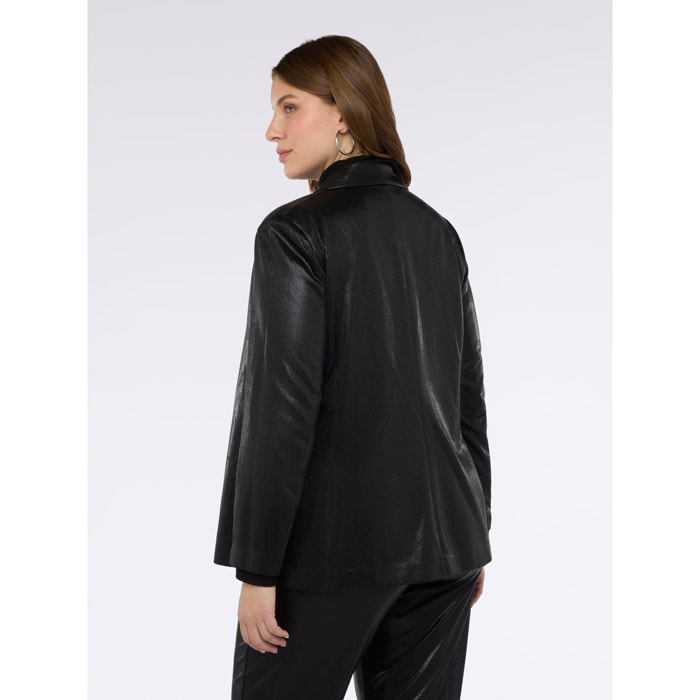 Fiorella Rubino - Blazer rilassato in jersey lurex - Nero