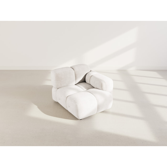 Grace - module d'assise droit en velours texturé - Beige
