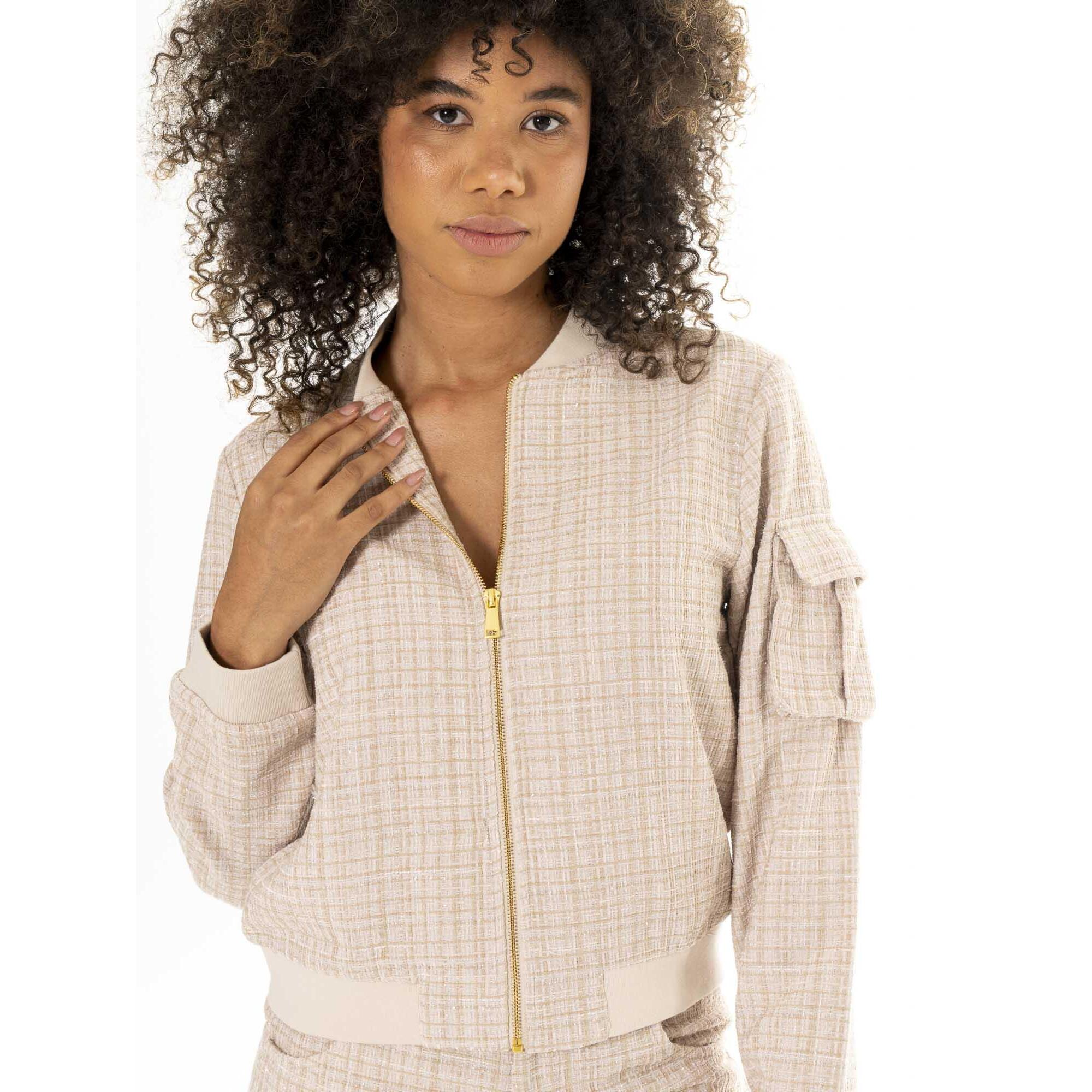 Bomber bouclè da donna Leone Chic Boxing