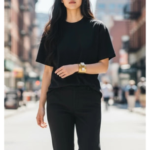 Brazalete ancho latón dorado y cristales diseño Gloria Mago