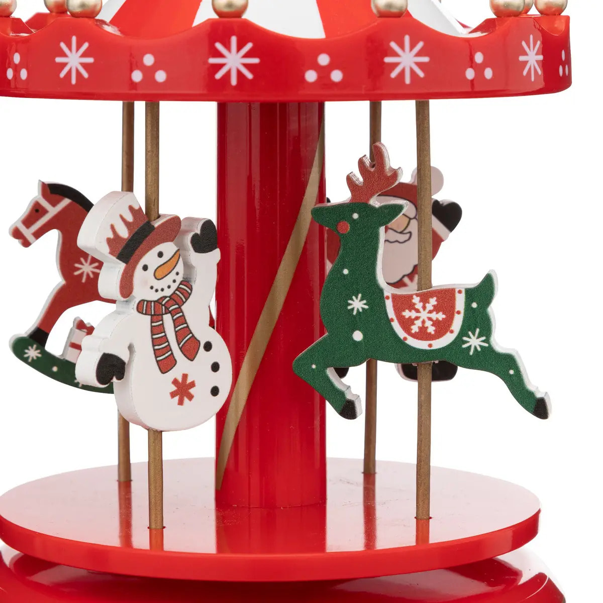 Carrousel musical père noël et bonhomme de neige