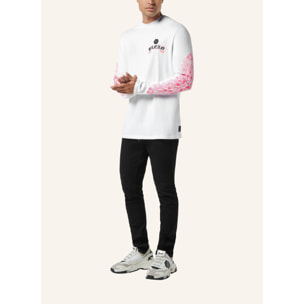 PHILIPP PLEIN Camiseta de cuello redondo y manga larga CHROME