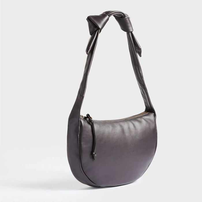 Bolso de hombro - 100% cuero - marrón