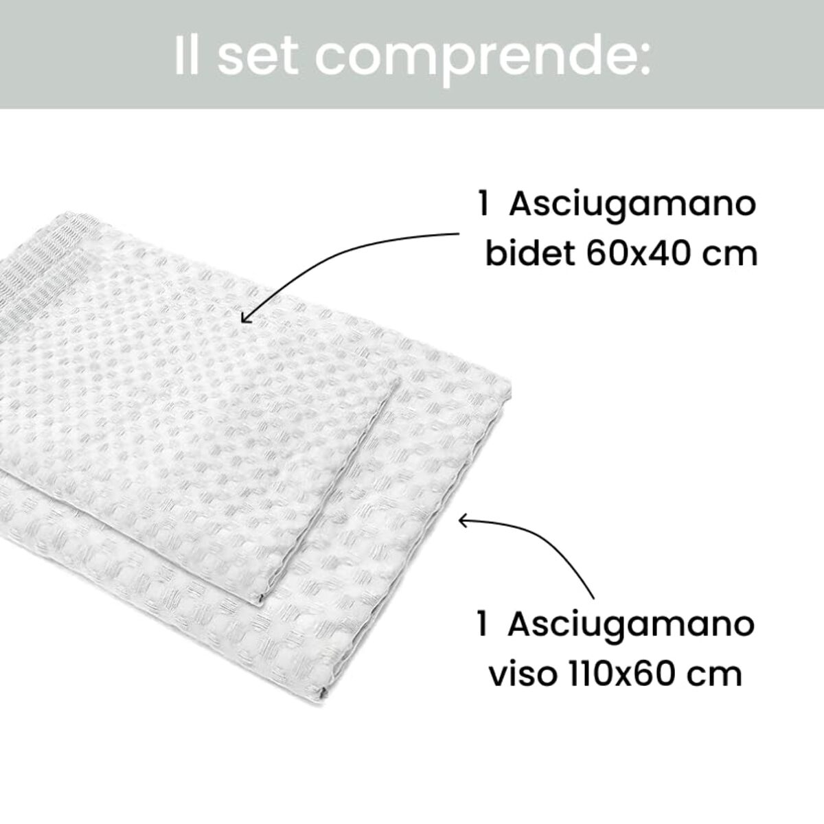 Set asciugamani bagno in cotone - BIANCO