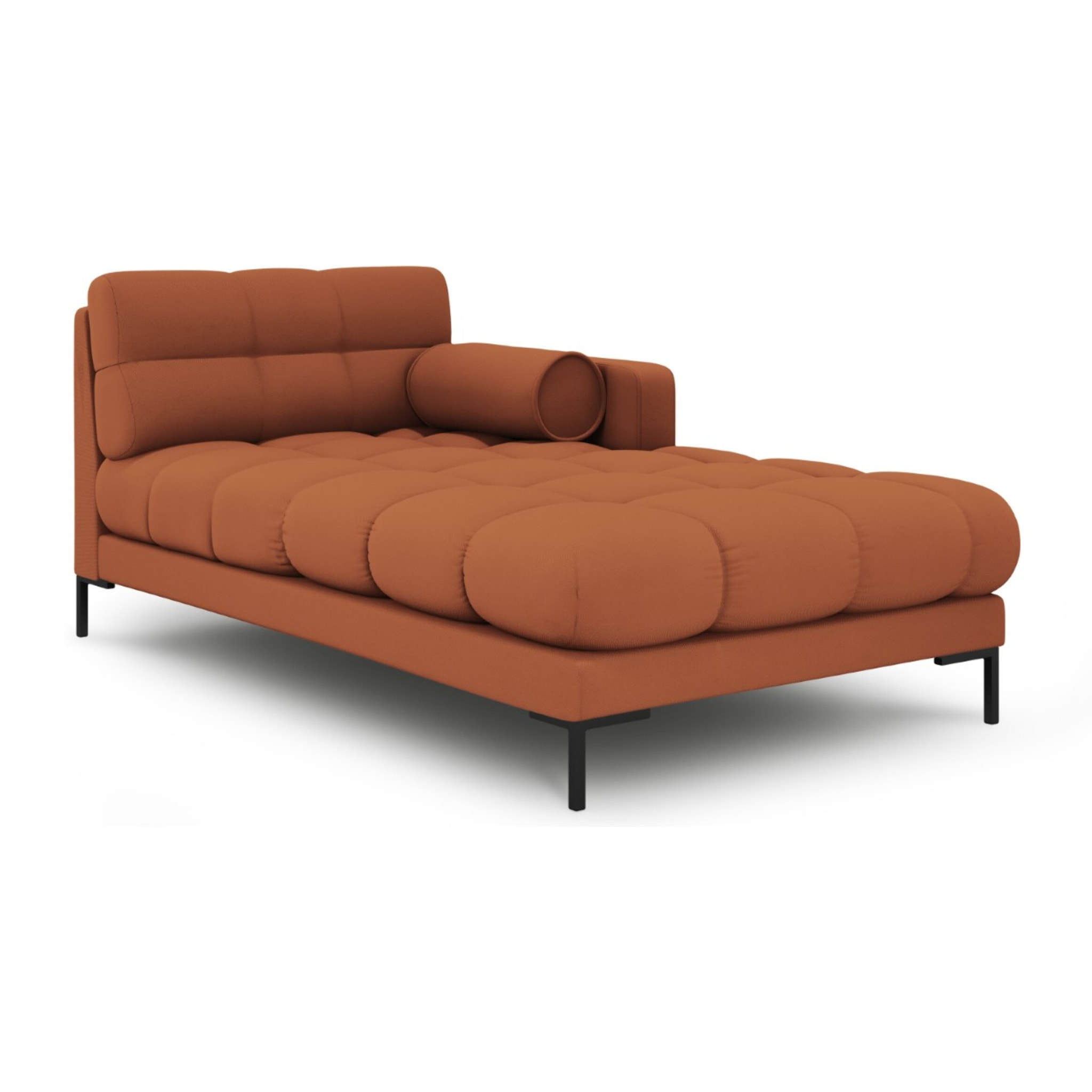 Méridienne droite "Bali" en tissu structurel brique