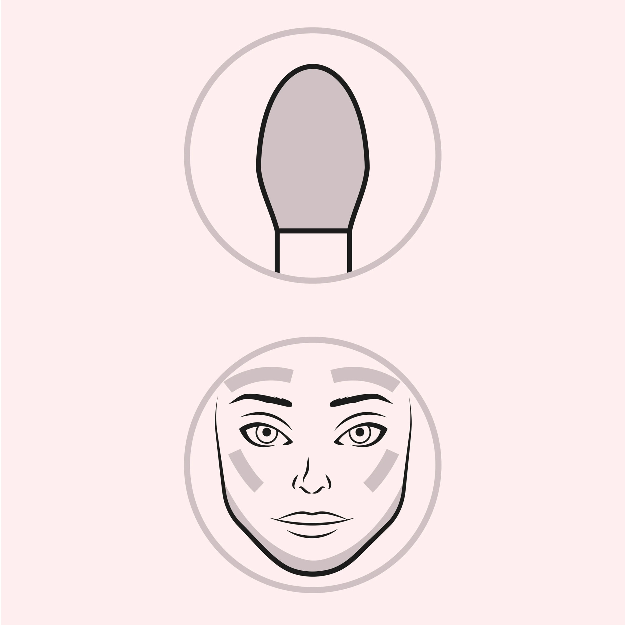 F108 SCULPTING BRONZER Pennello viso per l'applicazione professionale di prodotti in polvere.
