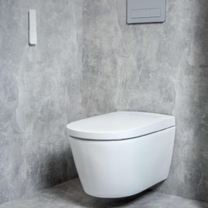 Mila WC japonais suspendu chauffant en céramique sans bride, ECO 3/4,5 L, sortie horizontale, blanc (H8215230000001)