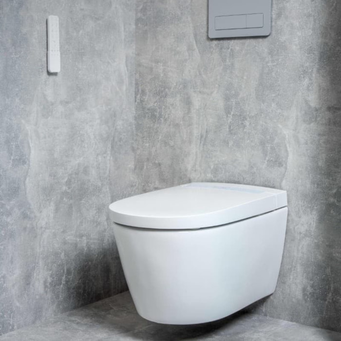 Mila WC japonais suspendu chauffant en céramique sans bride, ECO 3/4,5 L, sortie horizontale, blanc (H8215230000001)