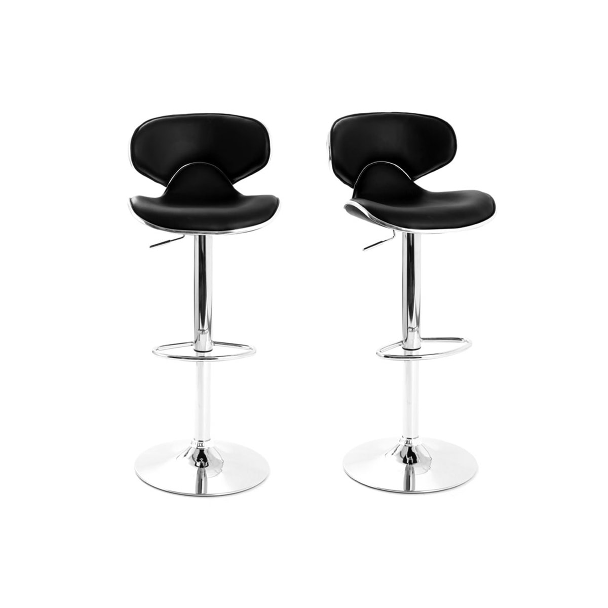 Tabourets de bar design noirs (lot de 2) PEGASE