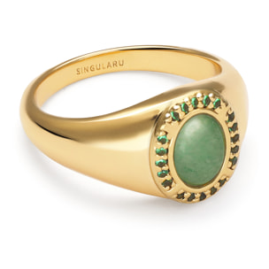 Anello Amanda Verde Placcato Oro