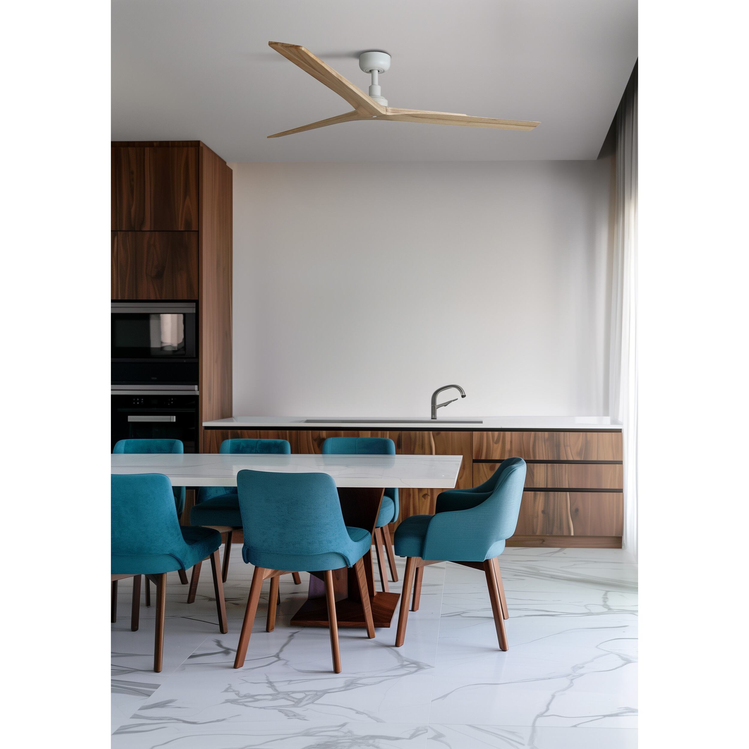 KLIM L Ventilador de techo blanco/roble