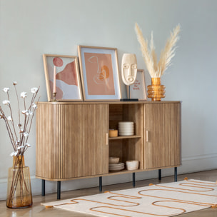 Set de 3 fleurs séchées "Pampa naturelle" - ocre H110 cm