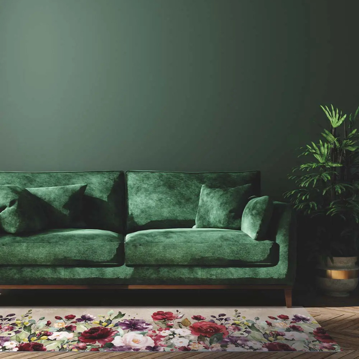 Passatoia tappeto cucina bagno ingresso multiuso, disegno fiori stile floreale