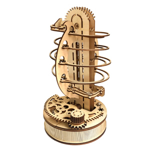 Maqueta de Madera 3D, con movimiento mecánico diseño de pista de bolas Mecánicas. 324 Piezas.