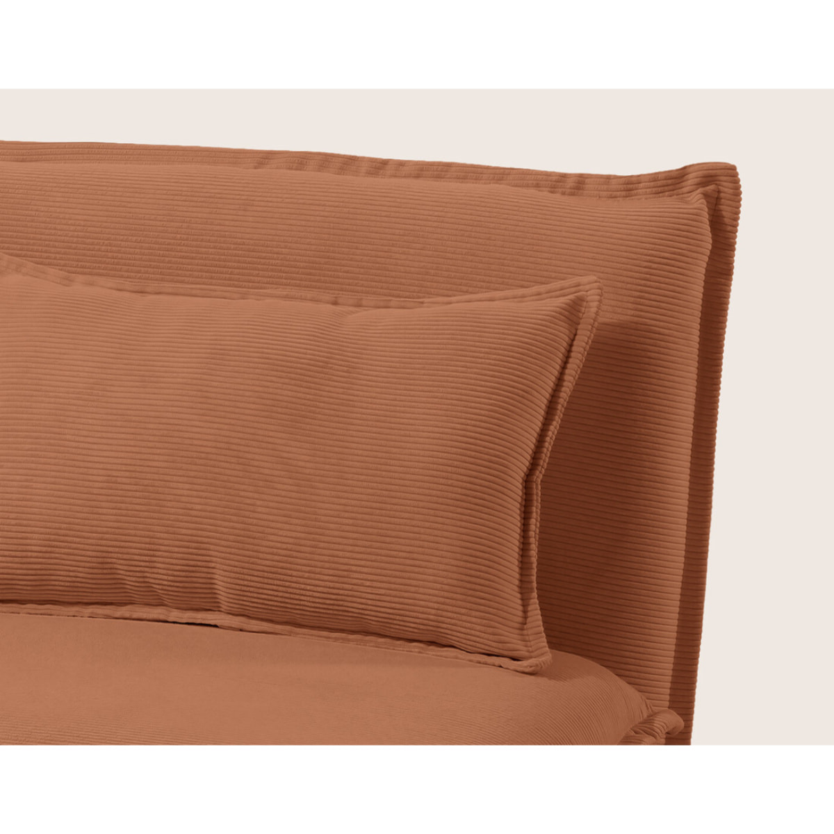 Candice - Banquette 2 places convertible clic-clac en velours côtelé - Terracotta