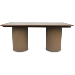 Table à manger ovale en bois "Zénith" - 180 cm - 8 places - Marron