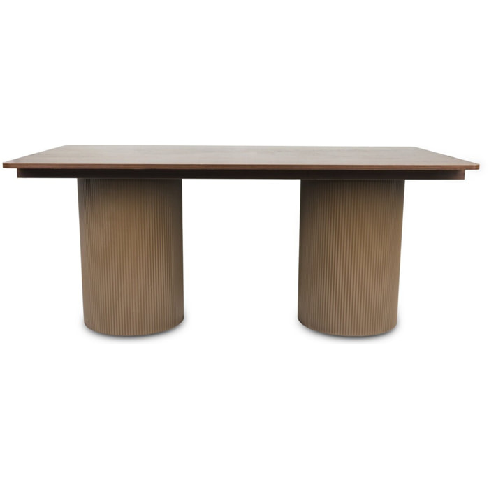 Table à manger ovale en bois "Zénith" - 180 cm - 8 places - Marron