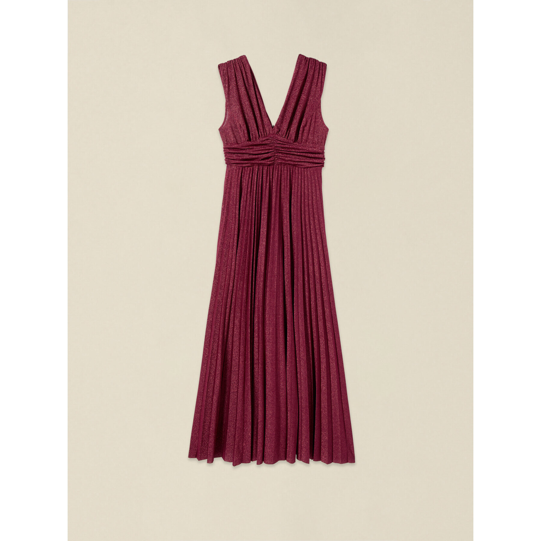 Oltre - Vestito lungo in jersey lurex - Bordeaux