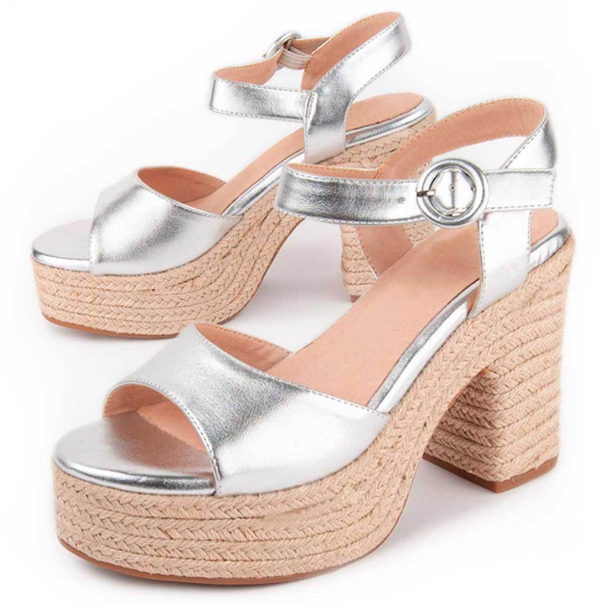 Sandalia De Tacón - Plateado - Altura: 12 Cm