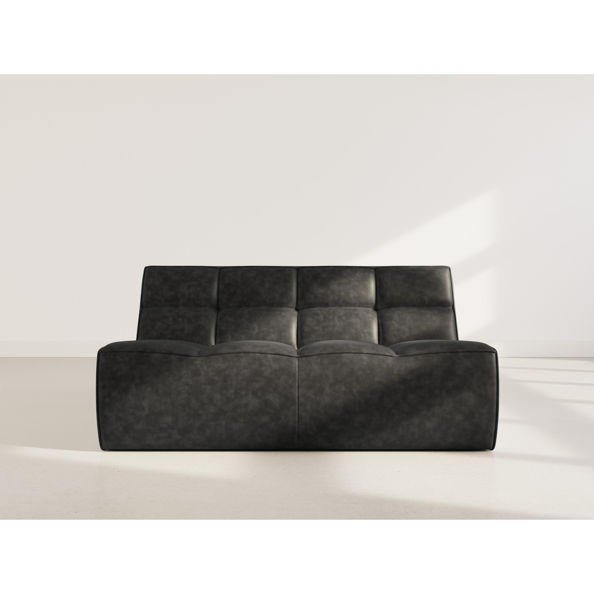 Alya - canapé 2 places en simili - Noir