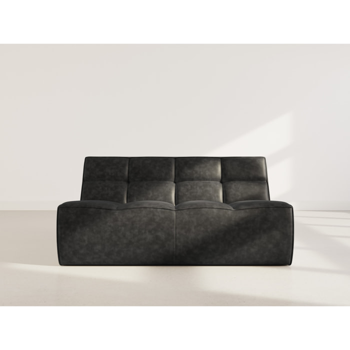 Alya - canapé 2 places en simili - Noir