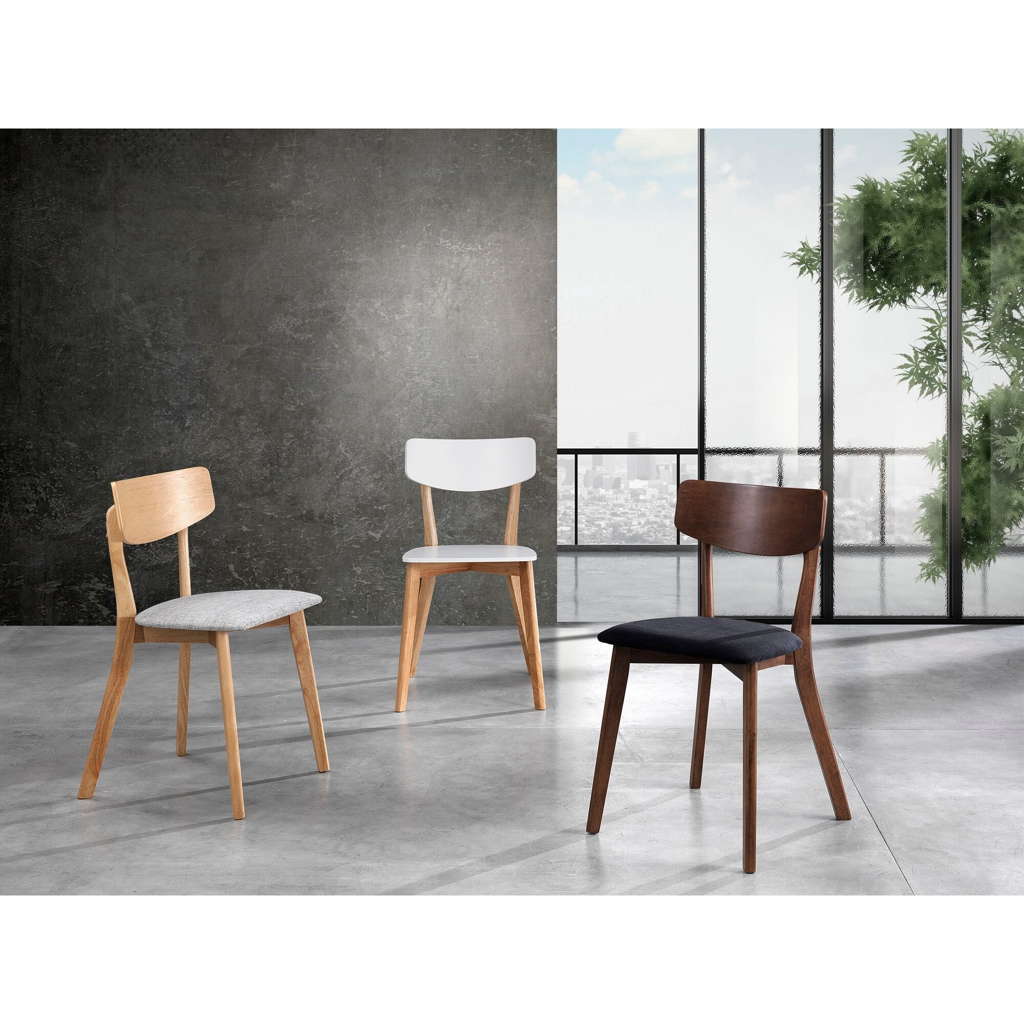 Tomasucci Lot de 2 Chaises VARM DARK WOOD Multicolore